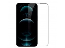 Защитное стекло "Стандарт" для iPhone 13 mini Черное (Полное покрытие)
