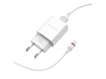 Адаптер Сетевой Borofone BA20A 1USB + кабель Apple Lightning (white)