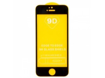 Защитное стекло 9D Apple iPhone 5/5S/SE, тех упаковка (Черное)