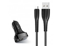                         Автомобильное ЗУ USB USAMS CC087 C13 2USB/2.1A + кабель Micro USB (черный)*
