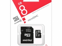 Карта памяти MicroSDHC 8GB Class 10 Smartbuy + SD адаптер