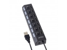 Хаб USB Perfeo 7 Port, (PF-H033 Black) чёрный