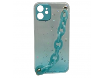 Чехол-накладка  Lux Бусы iPhone 12 Прозрачный Голубой