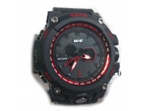 Часы наручные SBAO мужские с силиконовым ремешком (black/red) (8039)