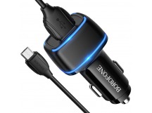 Адаптер Автомобильный Borofone BZ14 Max 2USB/5V/2.4A + кабель micro USB (black)