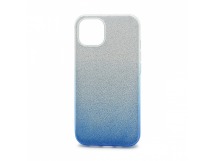 Чехол-накладка Fashion с блестками для Apple iPhone 13 серебристо-голубой