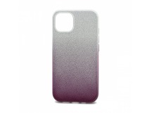Чехол-накладка Fashion с блестками для Apple iPhone 13 серебристо-фиолетовый