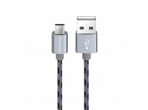 Кабель USB - micro USB Borofone BX24 нейлон 1м (Metal Grey)