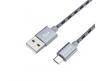 Кабель USB - micro USB Borofone BX24 нейлон 1м (Metal Grey)