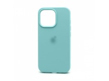 Чехол-накладка Silicone Case с лого для Apple iPhone 13 Pro (полная защита) (044) голубой