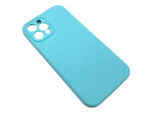 Чехол iPhone 12 Pro Max Silicone Case (Full Camera/No Logo) №03 Ледяное Синее Море