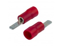 Клемма плоская изолированная красная, штекер 2.8 мм 0.5-1.5 мм² (РПи-п 1.5-(2.8)) "Rexant"