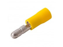 Разъем штекерный изолированный жёлтый, штекер 5 мм 4-6 мм² (РШи-п 6.0-5) "Rexant"