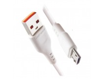 USB кабель для зарядки micro USB 1м, 2,4A, белый GP01M "GoPower"