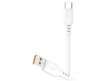 USB кабель шт.USB (A) - шт.Type-C 1м, 2,4A, белый GP01T "GoPower"