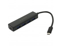 Концентратор USB 3.0, 4 порта, Type-C, с доп питанием UHB-C364 "Gembird"