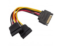 Кабель питания SATA Cablexpert CC-SATAM2F-01, 15pin (M)/2x15pin(F), на 2 SATA устр, 15см