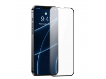 Защитное стекло "Премиум" для iPhone 13 mini Черный (Закалённое+, полное покрытие)