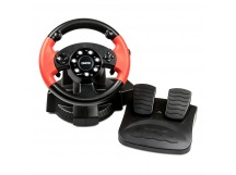 Игровой руль Dialog GW-255VR E-Racer - эф.вибрации, 2 педали+рычаг, PC USB/PS4&3/XB1&360/And