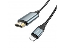 Кабель/адаптер Hoco UA15 (lighting-HDMI), 2м цвет серый металлик