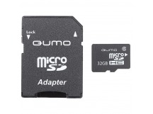 Карта флэш-памяти MicroSD 32 Гб Qumo +SD адаптер (class 10) UHS-1 U3 (134297)