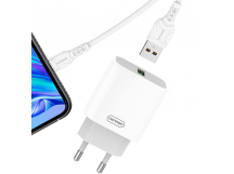                         Сетевое ЗУ USB Denmen DC07L + кабель iPhone 5/6 (1USB/QC 3.0/3.6A/18W) белый*