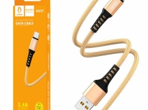 Кабель USB - TypeC DENMEN D02T (золото) 1м