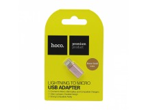 Переходник Hoco Micro USB - Lightning розовый