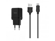                         Сетевое ЗУ USB Hoco C22A + кабель Micro USB (1USB/2.4A) черный