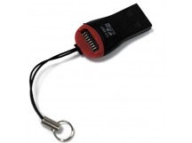 Картридер IRON Selection для TF Micro SD № 08 пластиковый (цвет чёрно-красный, в пакете)