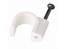 Крепеж кабеля Rexant Скоба круглая с гвоздём 12 мм (белая) (50 шт)