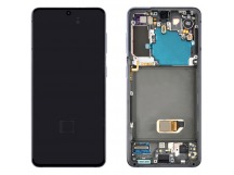 Дисплей для Samsung G991B Galaxy S21 5G в рамке + тачскрин (черный) 100%