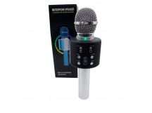 Колонка-микрофон (V6) Bluetooth/USB/micro SD/FM/караоке/LED/меняет голос (Черный)