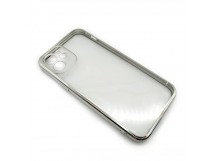 Чехол iPhone 12 Style Силикон Прозрачный Серебряный