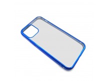 Чехол iPhone 12 Style Силикон Прозрачный Синий