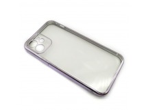 Чехол iPhone 12 Style Силикон Прозрачный Фиолетовый