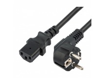 Шнур сетевой для компьютера, евровилка угловая - евроразъем С13 кабель 3x0,75 мм² 3,0м "Rexant"