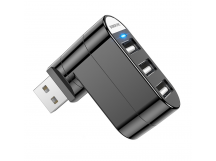Хаб USB Borofone DH3 three-port USB splitter (black)(133874)