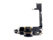 Шлейф iPhone 11 Pro на системный разъем + микрофон Черный (Оригинал 100%)