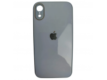                                 Чехол силикон-пластик iPhone XR глянец с логотипом серый*