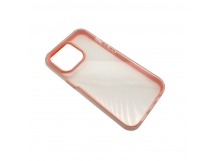 Чехол iPhone 13 Pro Силикон Радужный прозрачный Розовый