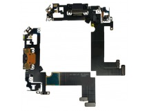 Шлейф для iPhone 12 mini на системный разъем/микрофон Черный - Премиум