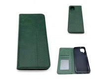 Чехол Samsung A12/M12 (2020) Книжка Wallet Кожа Темно-Зеленый