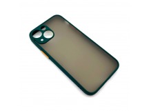 Чехол iPhone 13 Mini Противоударный Матовый Темно-Зеленый
