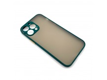 Чехол iPhone 13 Pro Max Противоударный Матовый Темно-Зеленый