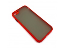 Чехол iPhone 7/8/SE (2020) Противоударный Матовый Красный