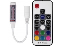 LED контроллер радио, мини (RF) 72 W/144 W, 17 кнопок, 12 V/24 V