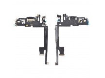 Шлейф для iPhone 12 Pro Max + разъем зарядки + микрофон (черный)