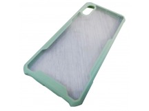                                     Чехол пластиковый Samsung A02/M02 прозрачный с окантовкой зеленый*