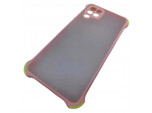                                     Чехол силикон-пластик Samsung M32 прозрачный с защитой по краям розовый/салатовый*